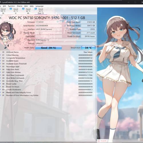 Western Digital WD SN730 512GB m.2 nvme PCIE 3.0 SSD