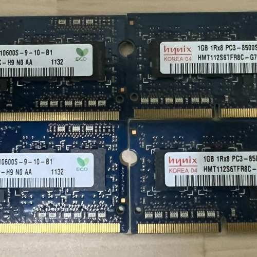 Apple 舊款 MacBook 合用 DDR3 notebook 6 GB  Ram (2 X 2GB) + (2 X 1GB)  清屋出...