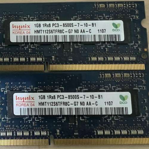 Apple 舊款 MacBook 合用 DDR3 notebook 6 GB  Ram (2 X 2GB) + (2 X 1GB)  清屋出...