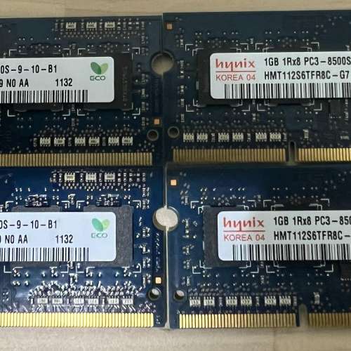 Apple 舊款 MacBook 合用 DDR3 notebook 6 GB  Ram (2 X 2GB) + (2 X 1GB)  清屋出...
