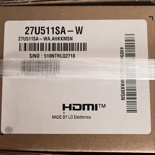 全新LG 27寸全高清智能Mon.（27U511SA-W)