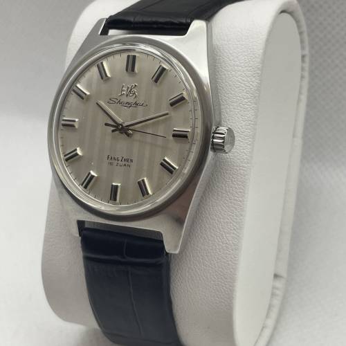 【極致品相】上海牌 Shanghai 19鑽機械錶｜經典 7120 機芯｜垂直條紋面盤｜Vintage ...