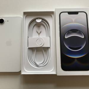 不議價港行 iPhone 16e 128gb 外觀全新 白色 電池健康度100% 充電94次 蘋果保養至2...