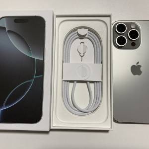 iPhone 16 pro max 256gb eSim + 一張實體sim 外觀全新 原色 電池健康度100% 充電3...
