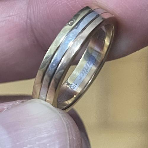 原裝正版 CARTIER 18k 750 三色戒指 57圈口 $8888