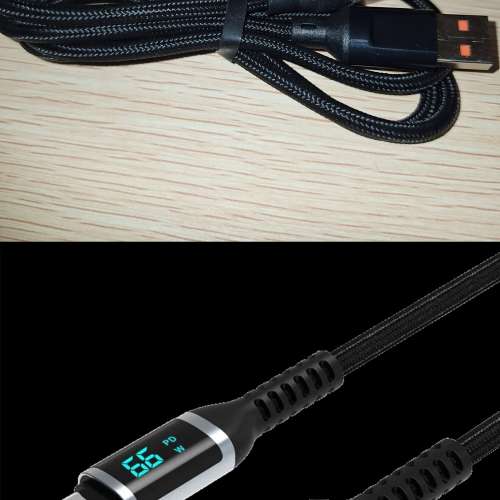 LED Digital Display Quick Charge USB Type C Cable