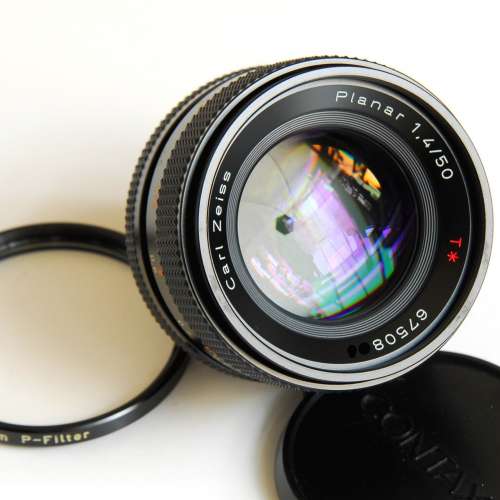 95% New Contax 50mm f1.4 AEJ Carl Zeiss T* Planar Contax 55mm P filter