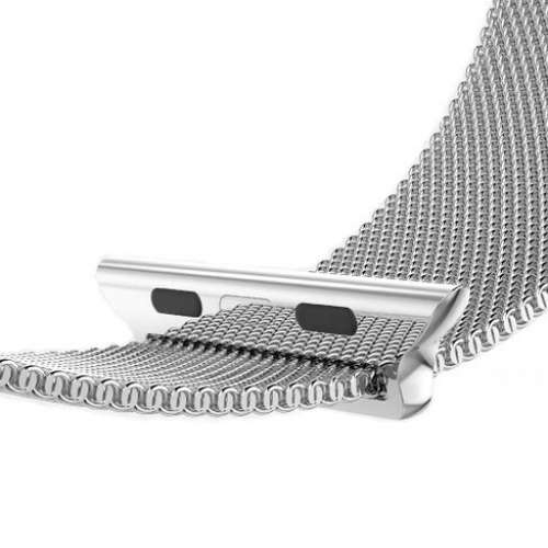 Apple Watch 44/45mm 銀色不鏽鋼織錶帶 SE/4/5/6/7代通用