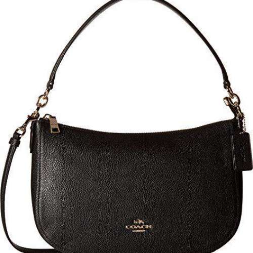 全新 Coach Pebble Chelsea Crossbody 黑色簡約單肩手袋 可斜揹