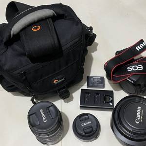 Canon EOS 750D 淨機 18-135天涯鏡 10-22超廣角 24f2.8大光圈人像 相機袋