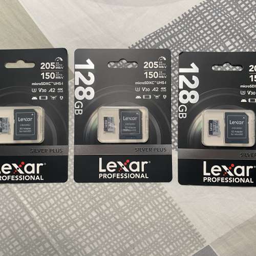 Lexar Professional Silver Plus UHS-I micro SDXC 記憶卡 128GB  讀:205MB/s 寫:1...