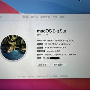 Macbook 12吋 256gb Early 2015 絕版intel