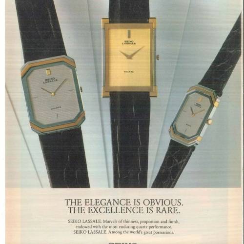 古董Seiko Lassale 薄如紙石英錶