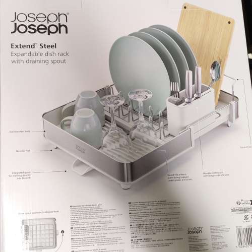 Joseph Joseph 可伸縮不銹鋼餐具瀝乾架