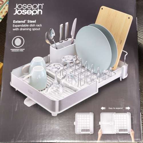 Joseph Joseph 可伸縮不銹鋼餐具瀝乾架
