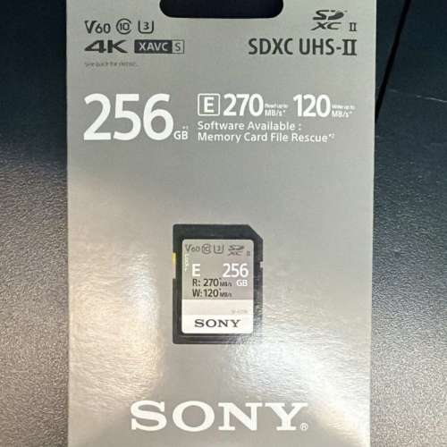 Sony SF-E Series UHS-II SDXC 記憶卡 256GB [R:270 W:120] (SF-E256)