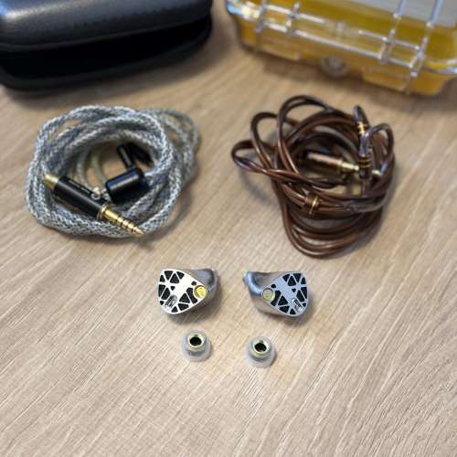 DIY EDO 耳機單邊 2靜電，4動鐵（2高2中）同軸雙動圈（2低）金屬半開放式耳機