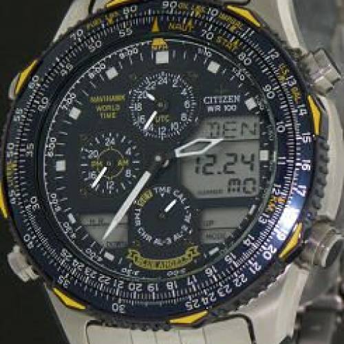 ( 已售出 ) Vintage Citizen Navihawk Blue Angel World-Time Alarm Chronograph