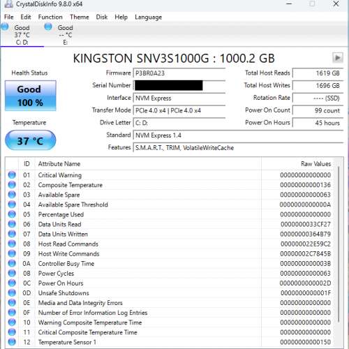 Kingston NV3 1TB NVME SSD