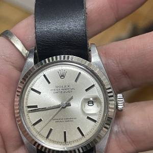ROLEX 1601 經典鋼皇 黑骨釘 K金狗牙圈 1570機芯 送靚皮帶 $23500