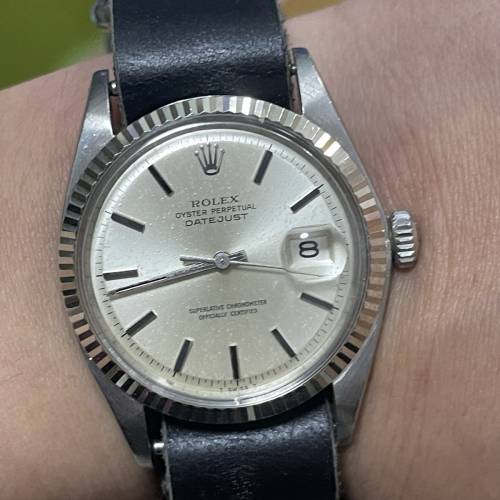 ROLEX 1601 經典鋼皇 黑骨釘 K金狗牙圈 1570機芯 送靚皮帶 $23500