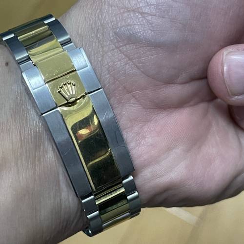 好L靚😂 Rolex 1625 舊裝金鋼爬山虎 可轉動黃金外圈 膠鏡 全自動1570機芯 送代用帶...