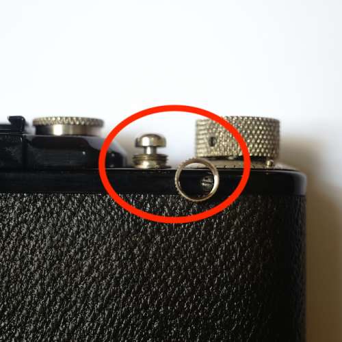 唔見咗？ Leica I, II, III, Standard Shutter Release Guard (Metal, Nickle/Chrome)