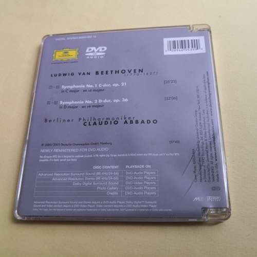 BEETHOVEN SYMPHONIES NOS. 1&2 ABBADO(DVD AUDIO) 純音樂