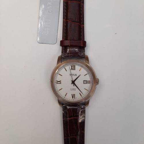 全新瑞士鐵達時, 自動藍宝石水晶面皮带, 錶連透視底 .