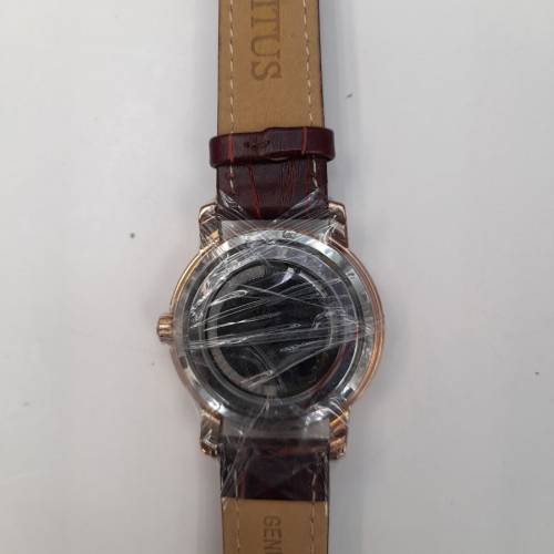 全新瑞士鐵達時, 自動藍宝石水晶面皮带, 錶連透視底 .