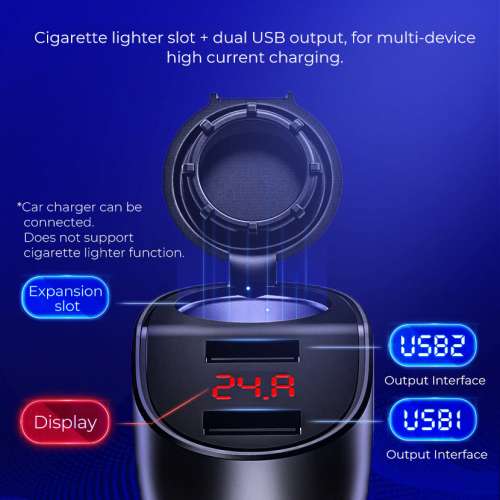 Thunder power Z34, 96 Watt car charger (REAL-TIME Monitoring Car Voltage)