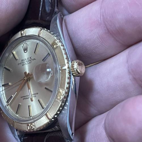 好L靚😂 Rolex 1625 舊裝金鋼爬山虎 可轉動黃金外圈 膠鏡 全自動1570機芯 原裝包金...