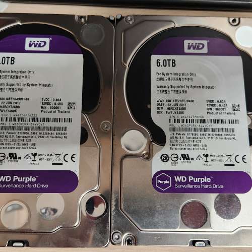 wd purple 6tb x2