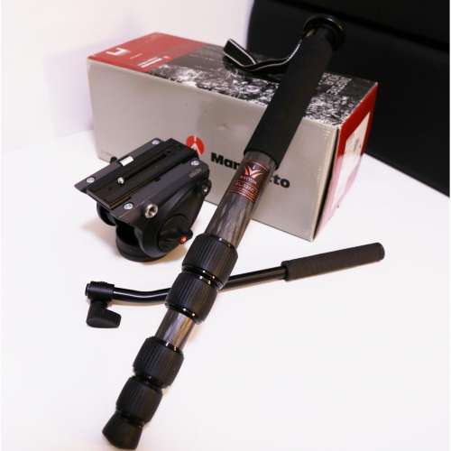 Manfrotto MVH500AH Video Fluid Head + MATTON邁途GL-325C管徑碳纖維攝影單腳架