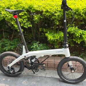 靚價 Lidrop 一叮點 pro版 5速16吋碟剎碳纖維折叠車 送水架前後蛙燈叮叮