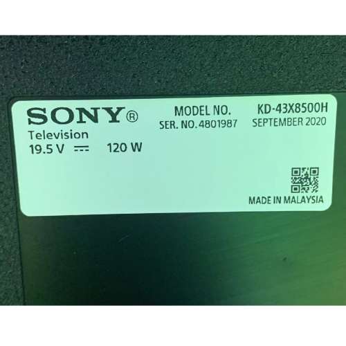43吋 4k smart TV Sony43X8500H 電視 120HZ
