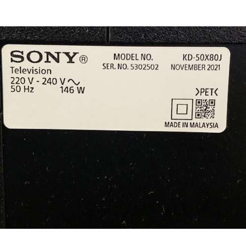 50吋 4K smart TV SONY50X80j 智能電視