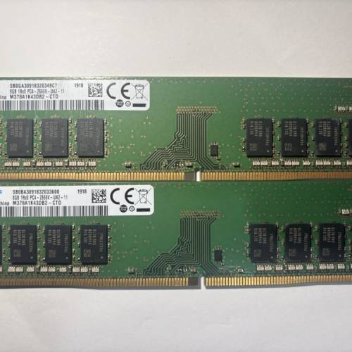 Samsung 8GB DDR4 2666MHz DIMM 兩條