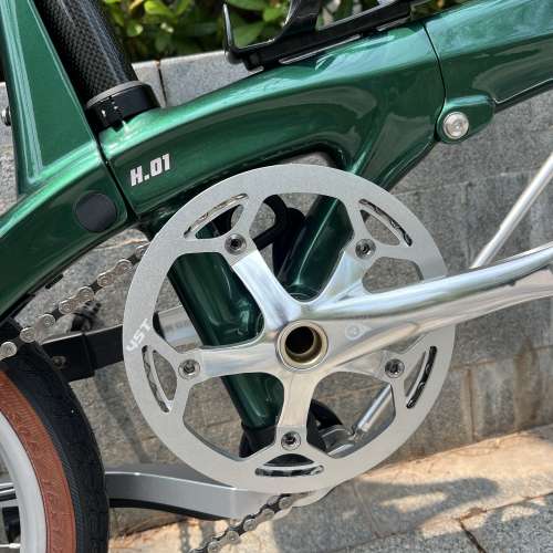 靚價 M把 復古 郵政綠色  Lidrop 一丁點 pro版 H01 5速16吋碟剎碳纖維折叠車 送水架...