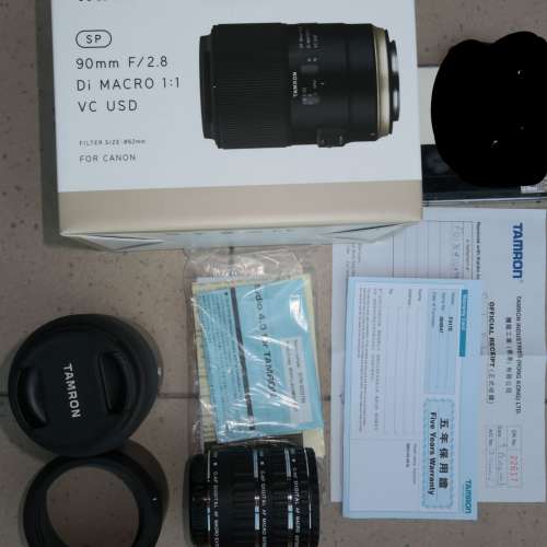 Tamron 騰龍 SP 90mm F/2.8 Di MACRO 1:1 VC USD (F017) (canon EF mount) 送三個EF...