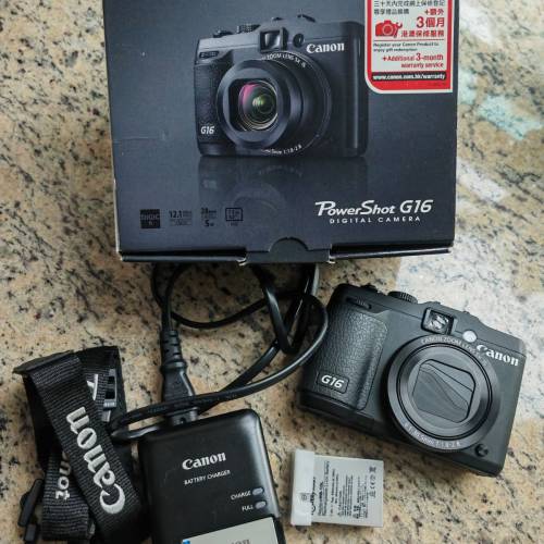 Canon Power Shot G16 數碼相機， 原裝行貨 98％新＆CanonG16專用原裝行貨潛水殼WP...