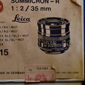 Leica Summicron-R 35mm f2 E55 V2 ( made in Germany)