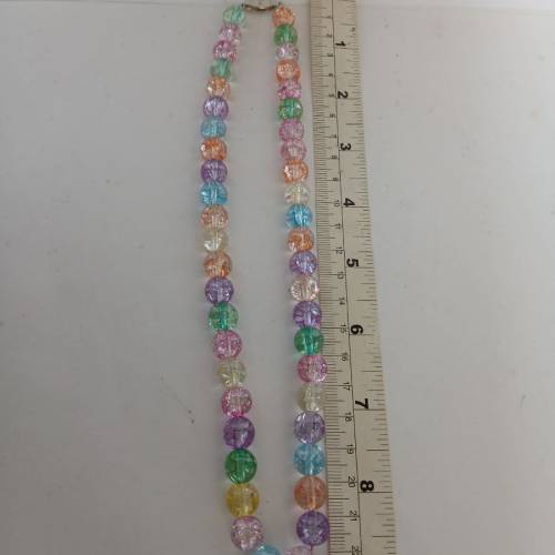 一手三盒 10/14mm彩色水晶有孔珠加一條10mm 18寸頸鏈  如照片，合diy 手作， 全部清...