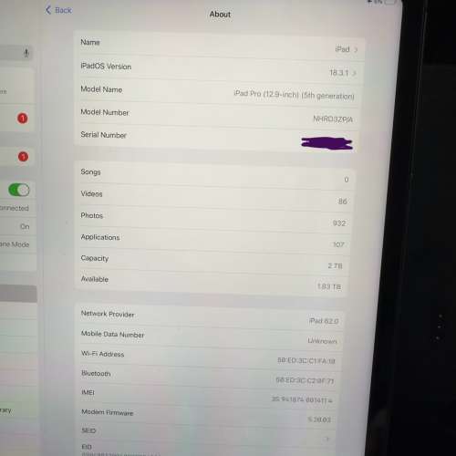 Apple iPad Pro 12.9 M1 2TB  WiFi  + cellular 5G