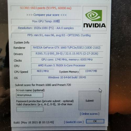 ASUS DUAL GTX1660TI 6GB