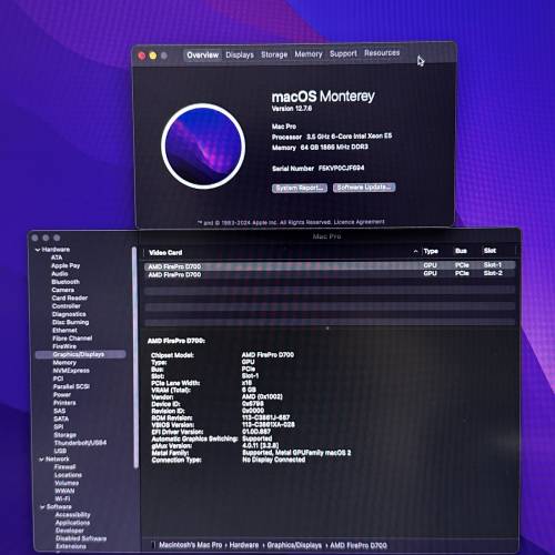 Apple Mac Pro 圓筒型工作站 64Gram 1TBSSD 台式機
