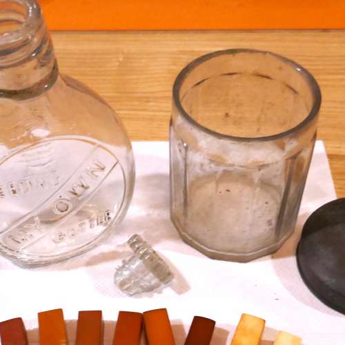 古玻璃酒樽煙盅