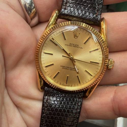 超少有🤣 ROLEX 1011 18K 750 實金 原裝帶 包金扣 $38888