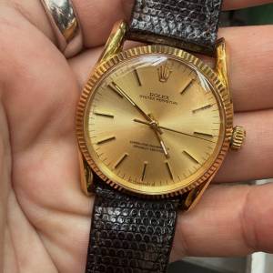 超少有🤣 ROLEX 1011 18K 750 實金 原裝帶 包金扣 $38888