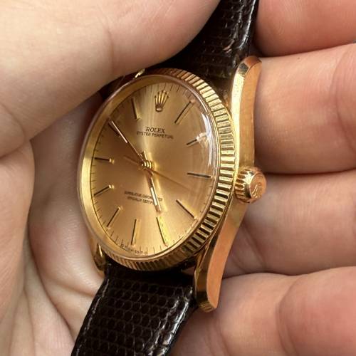 超少有🤣 ROLEX 1011 18K 750 實金 原裝帶 包金扣 $38888